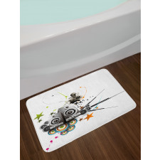 Music Set Headphones Bath Mat