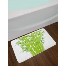 Bamboo Stems with Leaves Bath Mat