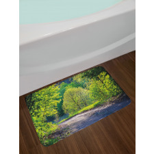 Path in Forest by Lake Bath Mat