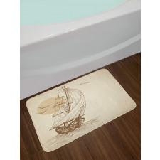 Sailing Ship Birds Sun Bath Mat