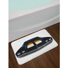 Vintage Retro Car Flame Bath Mat