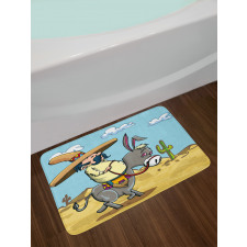 Mexican Man on a Donkey Bath Mat