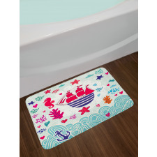 Sailing Ship Anchor Sea Bath Mat