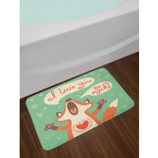 Fox Humor Romance Bath Mat