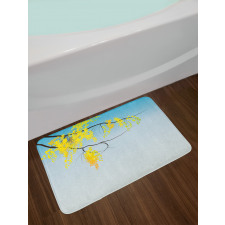 Flowers Bud Blossom Artwork Bath Mat