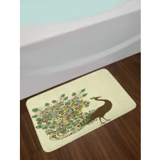 Peacock Bird Profile Bath Mat