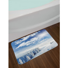 Idyllic Snow Mountain Bath Mat