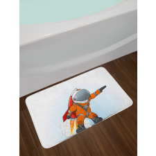 Astronaut Galaxy Journey Bath Mat