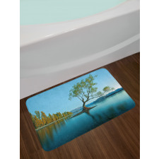 Tree Lake Nature Themed Bath Mat