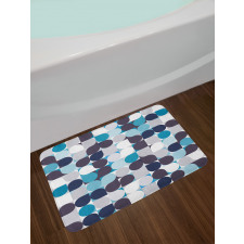 Retro Circles Squares Bath Mat