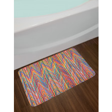Colorful Zig Zag Lines Bath Mat