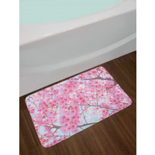 Japanese Sakura Flowers Bath Mat