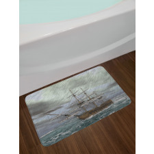 Ocean in Wave Rainy Storm Bath Mat