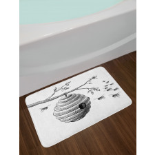 Hand Drawn Honeycomb Bath Mat