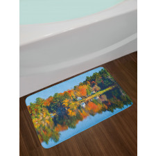 Lake House in Autumn Bath Mat