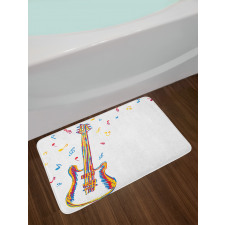 Doodle Style Guitar Art Bath Mat