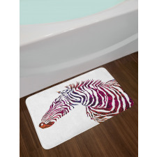 Ornamental Zebra Profile Bath Mat