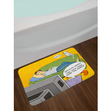 Man TV Cat Comic Book Bath Mat