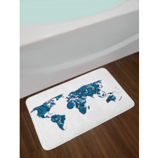 Flower Blue Tones Bath Mat