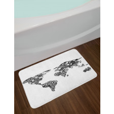 World Map Charm Bath Mat