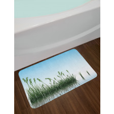 Scenery Lake Bushes Bath Mat