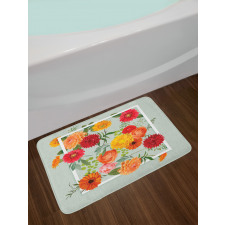 Floral Flower Leaf Bath Mat