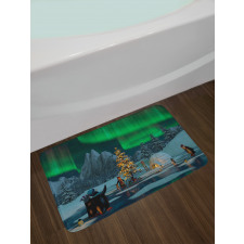 Penguins on Lake Bath Mat