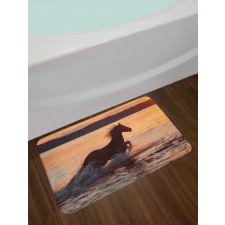 Horse Sea at Sunset Bath Mat