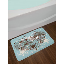 Swirls and Petal Retro Bath Mat