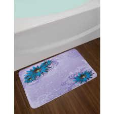 Graphic Ornament Flowers Bath Mat