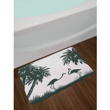 Flamingos and Palm Trees Bath Mat