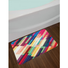 Geometric Color Lines Bath Mat