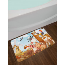 Animals in Farm Artwork Bath Mat