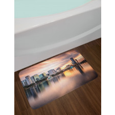 Downtown City Skyline Bath Mat