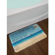 Summer Postcard Stamp Bath Mat