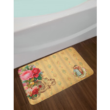 Romantic Country Roses Bath Mat