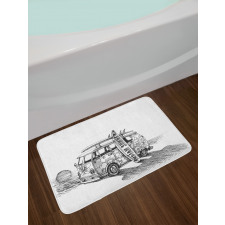 Summer Surfing Beach Bath Mat