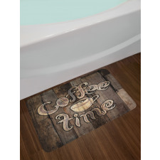 Coffee Time Grunge Back Bath Mat