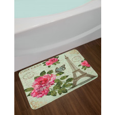 Shabby Plant Roses Leaf Bath Mat