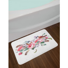 Vintage Roses Birds Bath Mat