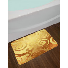 Floral Swirls Leaves Bath Mat