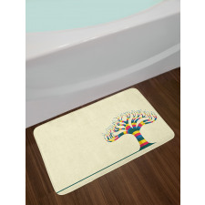 Colorful Tree and the Leaf Bath Mat