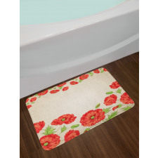 Card with Poppy Flowers Bath Mat