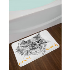 Hand Drawn Cat Bath Mat