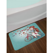 Girl with Bike Bath Mat