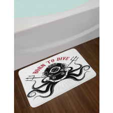 Octopus and Diver Bath Mat