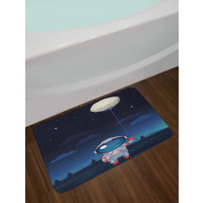 Astronaut with a Moon Bath Mat