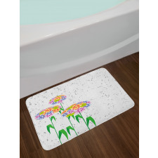 Colorful Daisies Artwork Bath Mat