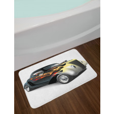 Retro 40s Drag Car Bath Mat