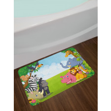 Kids Safari Animals Bath Mat